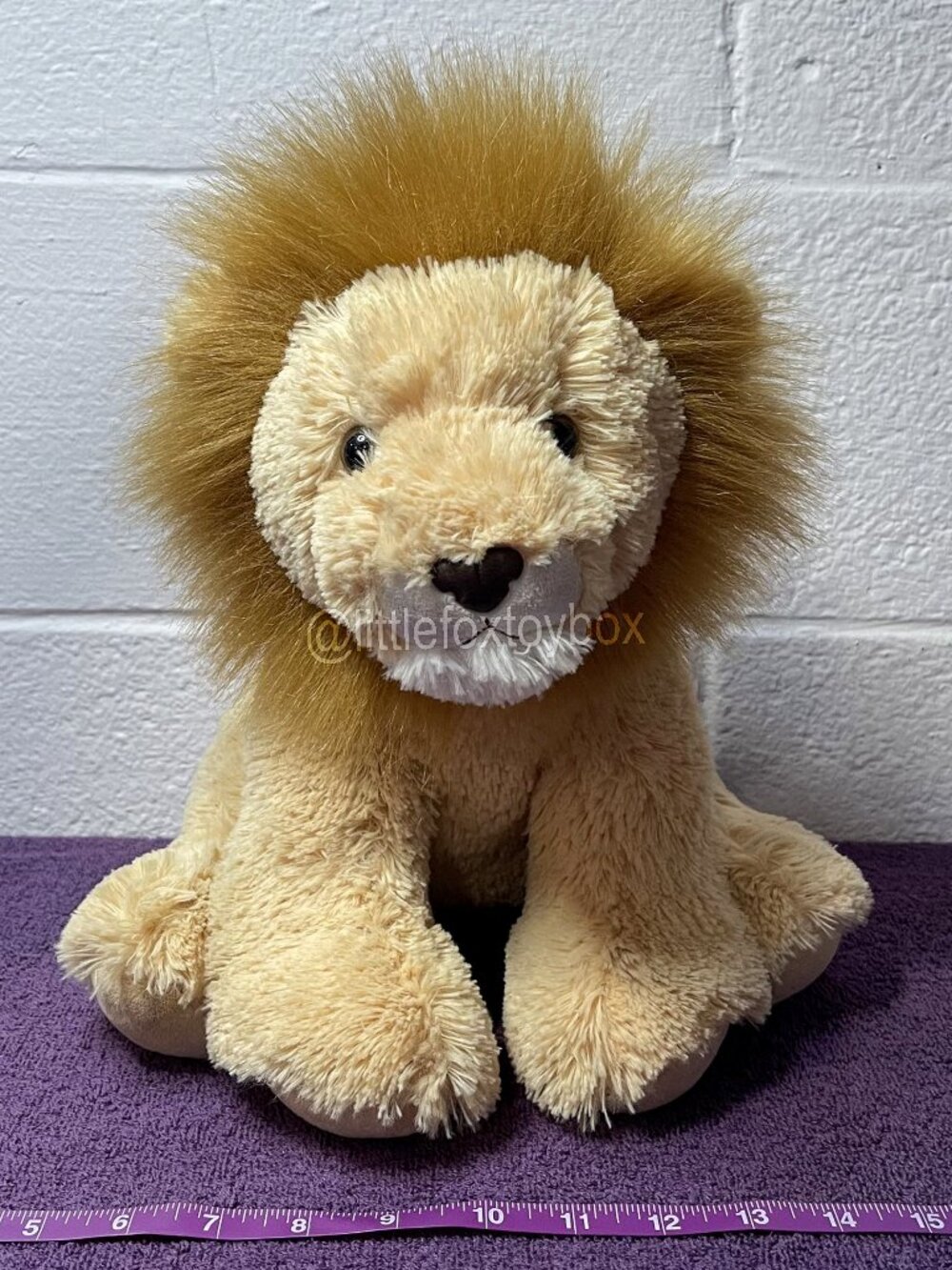 Aurora Lion Plush 50264 2021 Realistic Tan Brown Mane Wildlife Stuffed Animal ES
